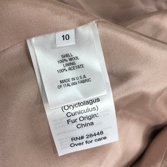 Fleurette Wool Car Coat With Genuine RexRabbit Fur - Picture 7 of 8